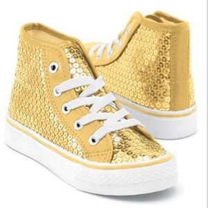 Gold sequin high tops 🤩
